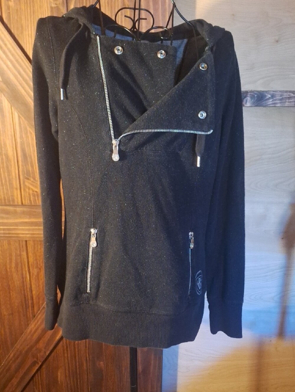 Harley Davidson Black Asymmetric Zip Hoodie Jacket